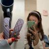 Женская синяя полосатая клетчатая повязка на голову