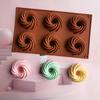 6-гнездная спиральная силиконовая форма 74 мм для выпечки торта, инструменты для приготовления желе, форма для украшения десертного мусса, необычные пончики