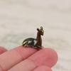 1Pc Copper Alloy Sika Deer Tabletop Small Ornaments Vintage Animal Figurines Desk Decorations Accessories Home Decor Crafts