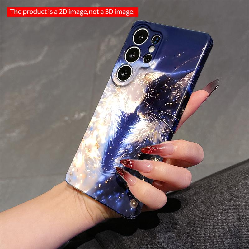 2DFlat Samsung phone case Cosmic Cat in Starlight Glow Applicable to Galaxy S23 S24 S25ULTRA S26 A12 A14 A15 A16 A54 A55