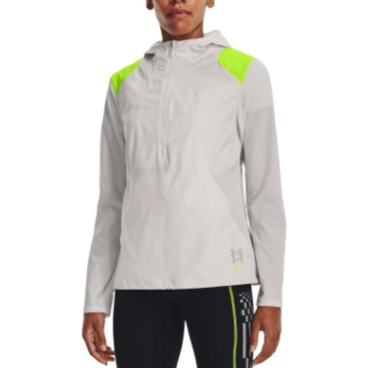 Under Armour Куртка для бега с капюшоном и полумолнией Color Block, женская, серая 1376815-006