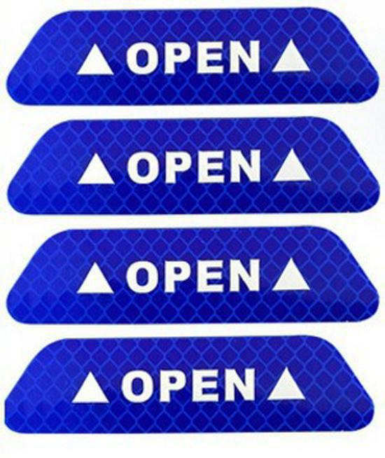 Светоотражающие наклейки «OPEN» на дверь автомобиля, набор из 4 шт.