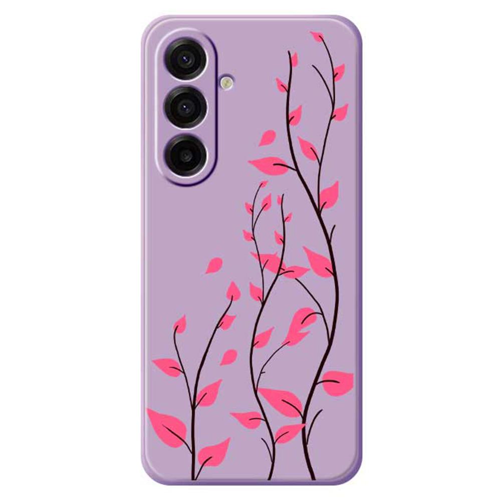 For Samsung Galaxy A17 5G Case Red Leaves Pattern Printing Straight Edge TPU Phone Back Cover