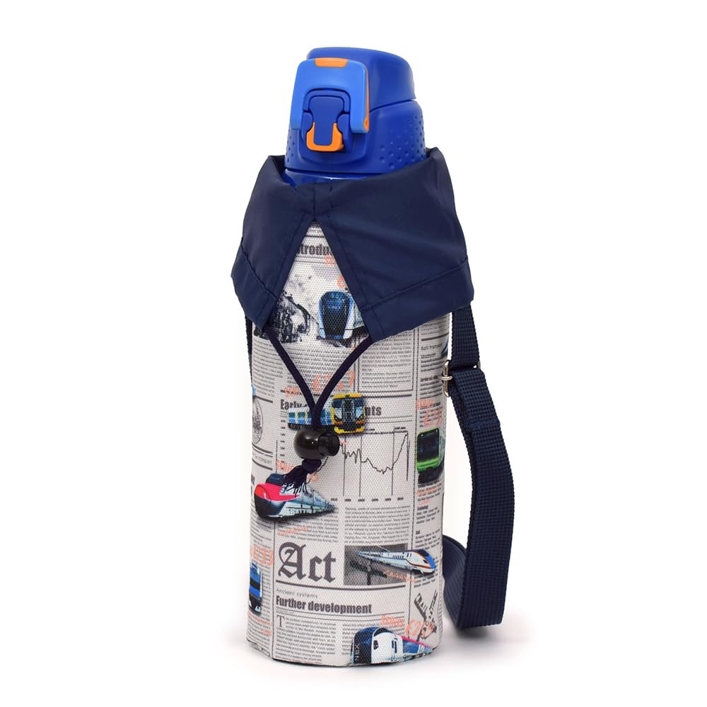 COLORFUL CANDY STYLE Water Bottle Shinkansen and Railway World NM603910 Cover, Large, Water-Repellent, Lightweight, Design, Gray, Water-Repellent,