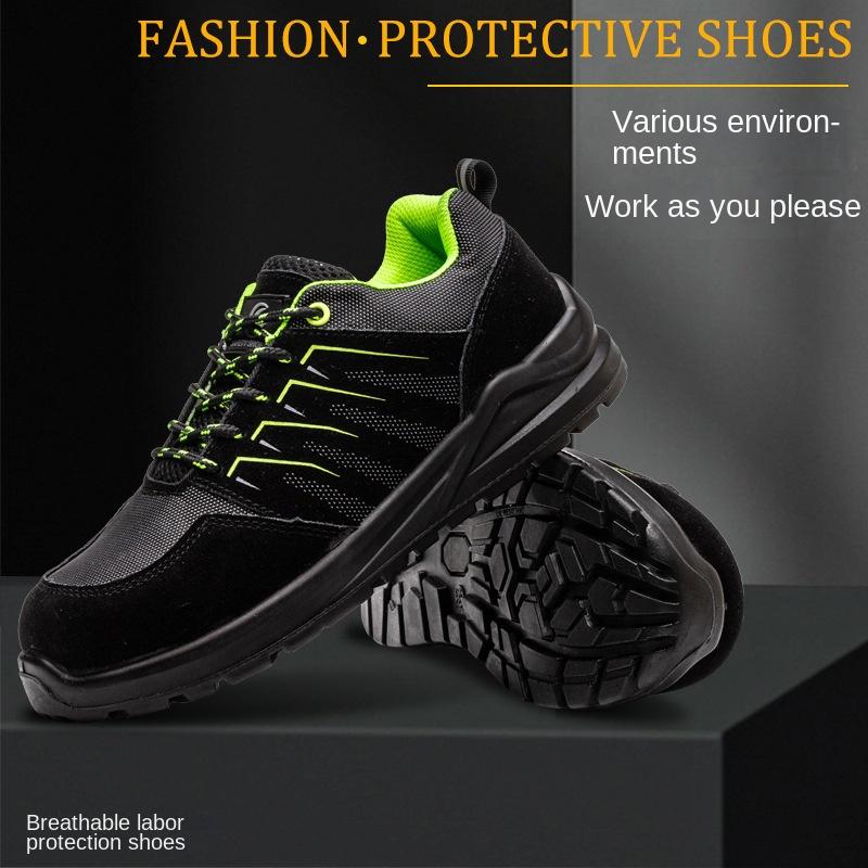 Labor Insurance Shoes Men's Solid Bottom Non-slip and Wear-resistant Steel Bag Head Anti-smashing and Puncture-proof Safety Shoes