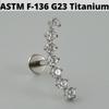 1 шт. Цирконий и Опал G23 Сплошной Титан Серьги-гвоздики для Хряща 16G С внутренней резьбой Кластер из кубического циркония Пирсинг Хряща Уха Козелка Украшение