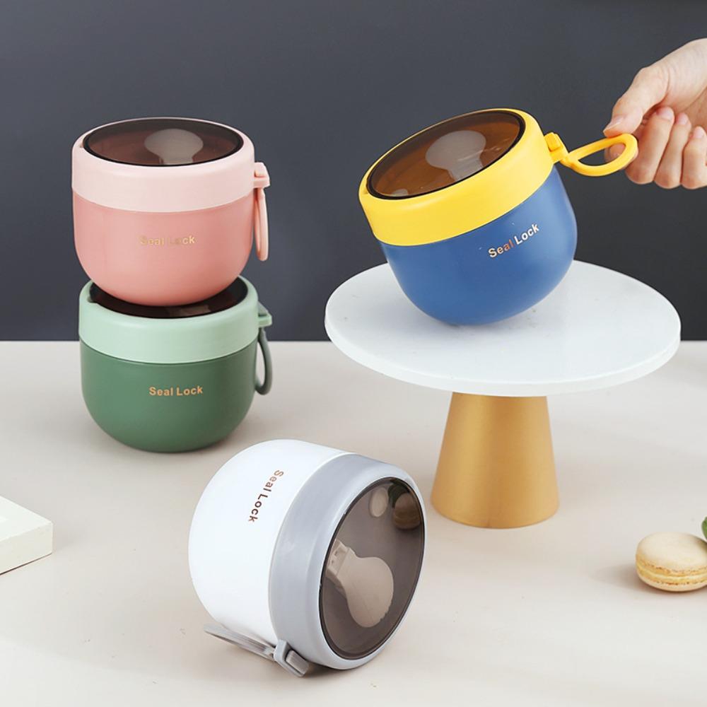 600ML Thermal Lunch Box with Spoon Vacuum Thermal Jar Soup Container Insulated Soup Cup  Oat