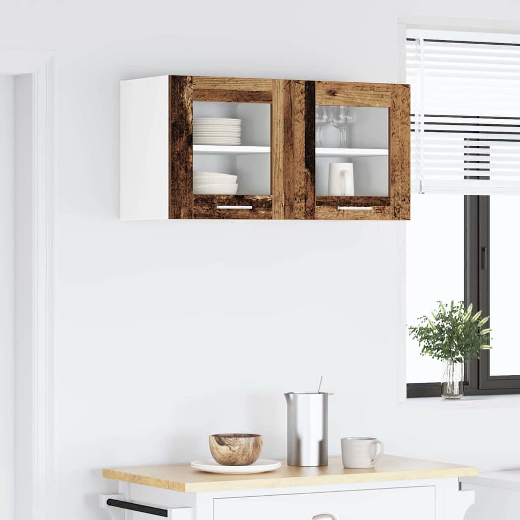 Wall Mounted Cabinet 2 pcs Reclaimed Wood Look 40 x 31 x 40 cm Engineered Wood