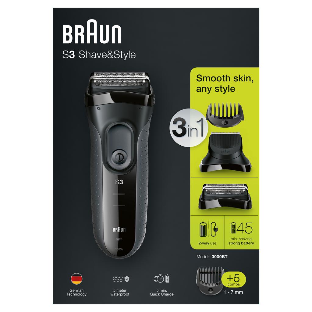Braun Series 3 300S Shaver Black Wet & Dry 1 Pc