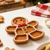 Serving Plates for Cookies Nuts Christmas Snack Tray, Divided Holiday Appetizer Platter, Cute Snowman/Tree/Penguin/Cow Shaped Seasonal Party