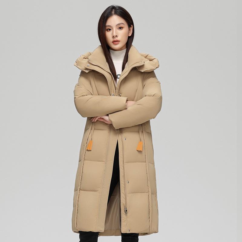 Womens Thick Warm Hooded Mid-Length Cotton Padded Coat Winter 2026 Stylish Oversized Outerwear