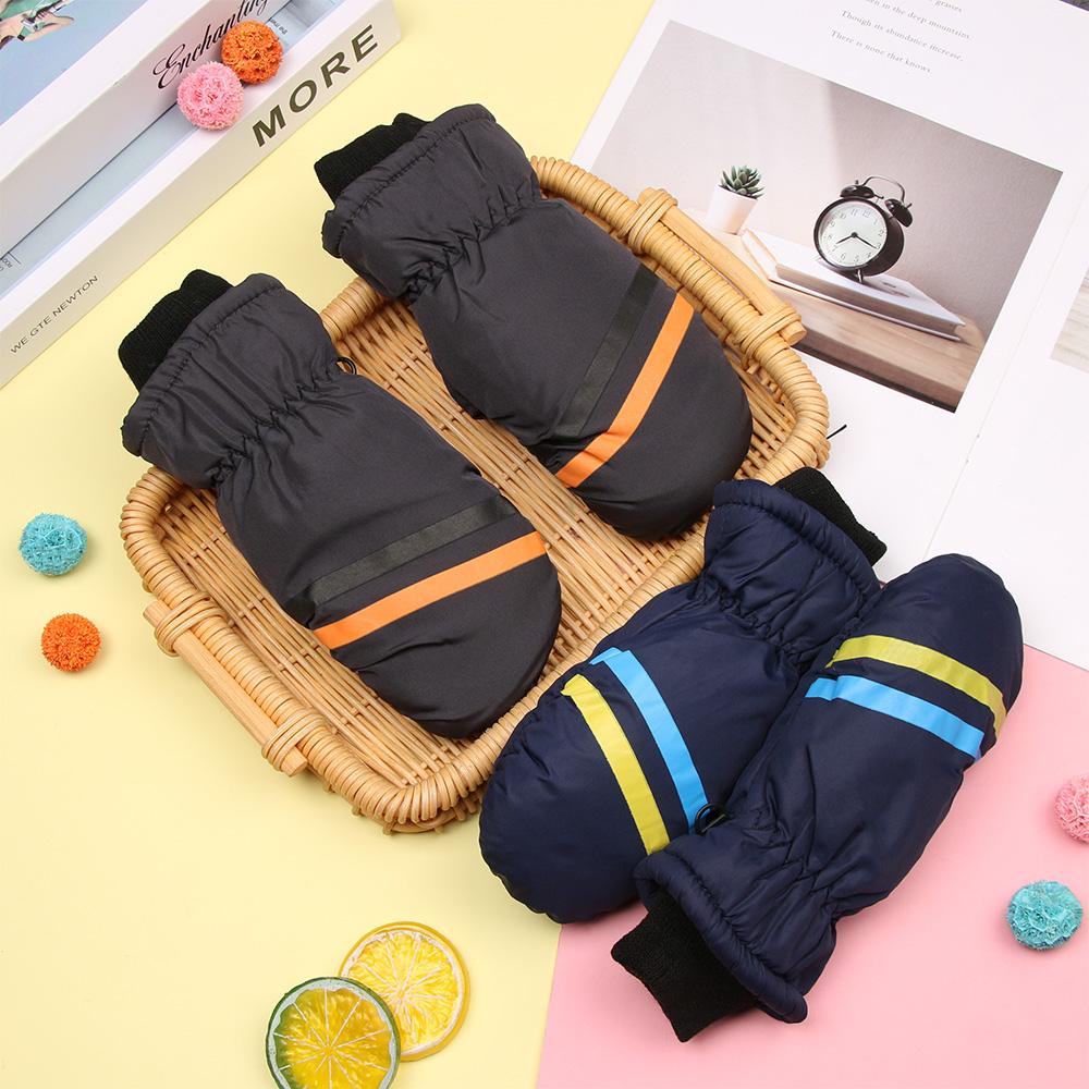 Children Kids Thicken Warm Children Ski Gloves Snow Snowboard Long-sleeved Mitten Outdoor Riding