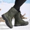 Women Waterproof Cotton Shoes High-top Snow Boots Fashion PU Leather Plush Boots Winter Outdoor Casual Shoes