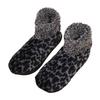 1 Pair Women Leopard Floor Socks Autumn Winter Non-slip Men Women Soft Fluffy Thick