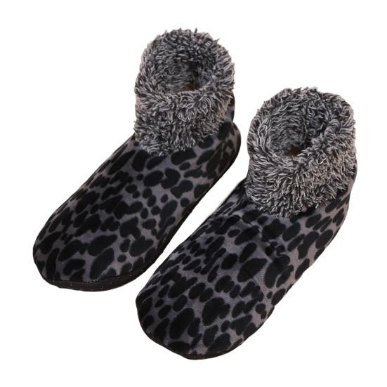 1 Pair Women Leopard Floor Socks Autumn Winter Non-slip Men Women Soft Fluffy Thick