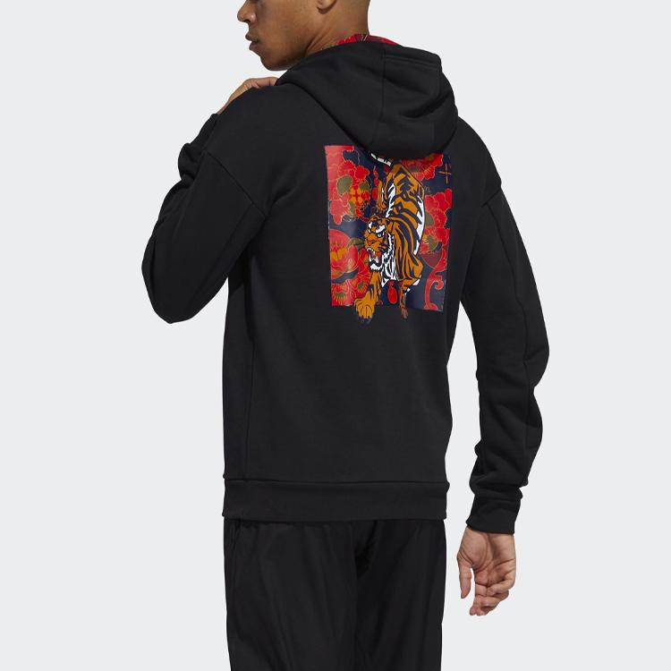 adidas Мужская толстовка с капюшоном и графическим принтом Essentials Черная GG0775
