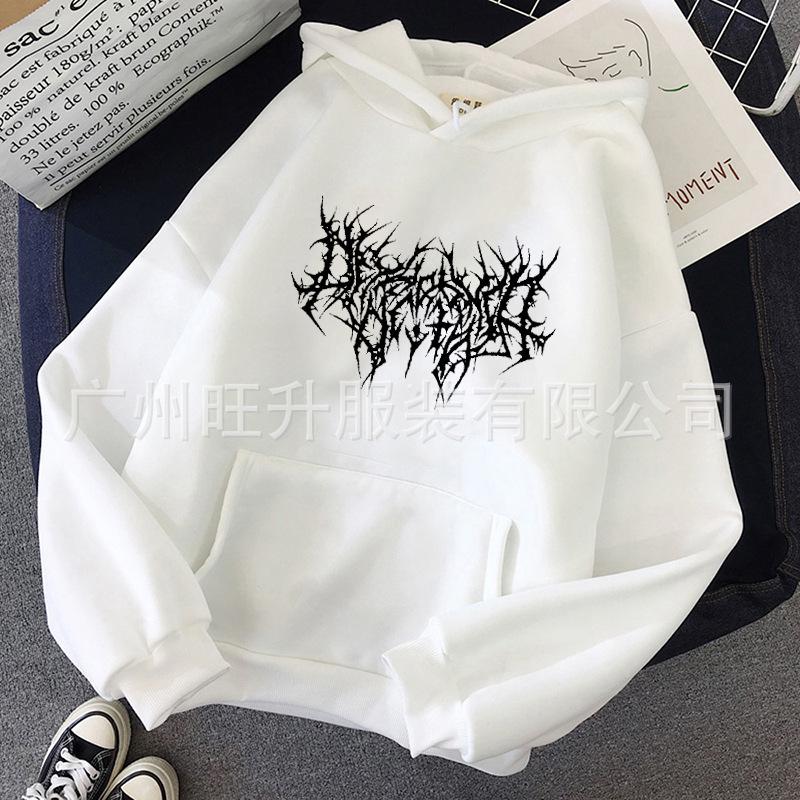 Gothic oversized hoodie long-sleeved sweatshirt women's beautiful hip-hop retro velvet top women