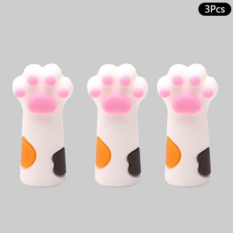 3 шт. Милый колпачок для карандаша в виде кошачьей лапки, симпатичные чехлы для ручек, заглушки для игл, силиконовый протектор, удлинитель для карандашей, школьные принадлежности
