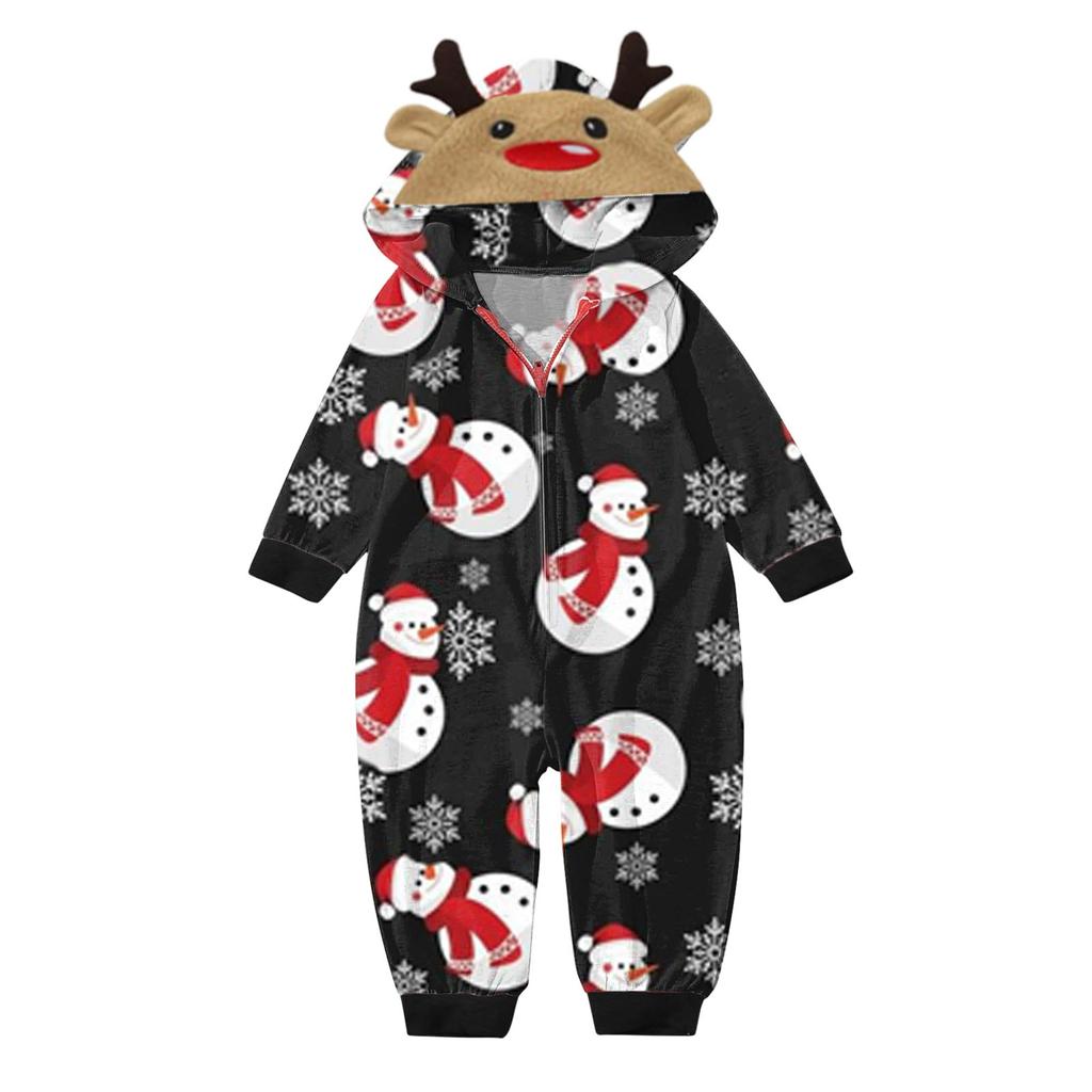 Рождественский комбинезон с капюшоном, пижамы, домашняя одежда из лося, семейные рождественские комплекты