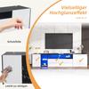 TV-Schrank LED, Hochglanz 2 Türen 2 Schubladen, TV-ständer Fernseher bis zu 75 Zoll, TV Lowboard Wohnzimmer, Esszimmer, 180cm, Schwarz & Weiß