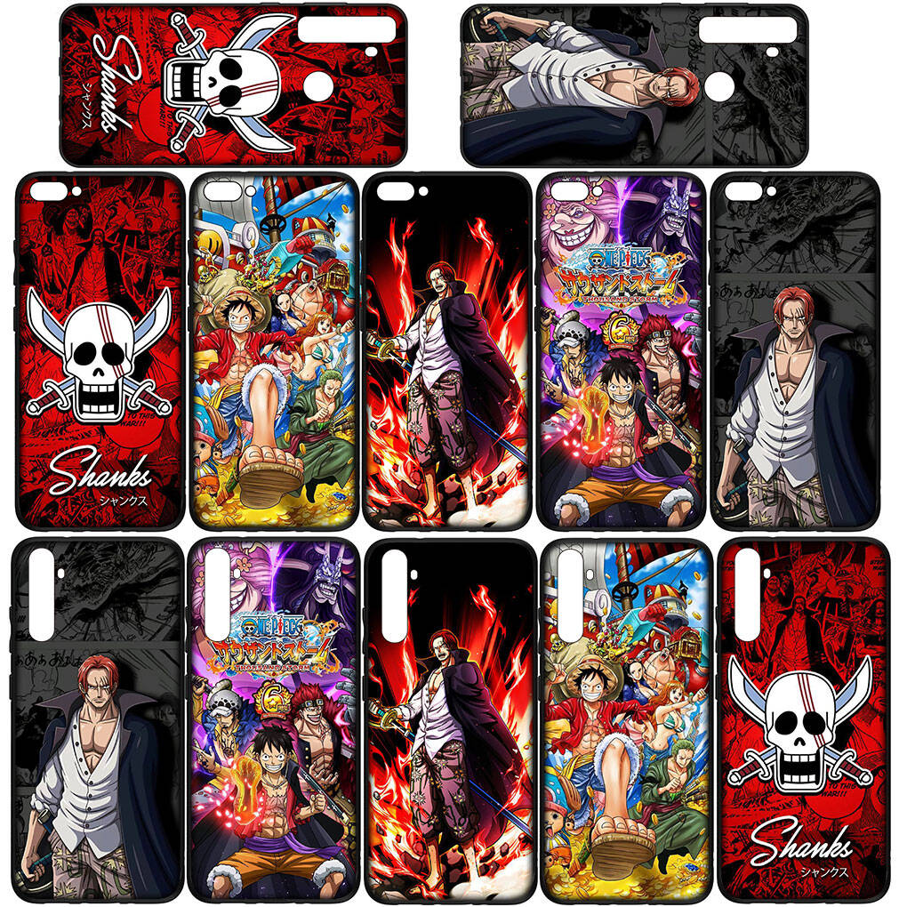 Phone Case for Samsung Galaxy S25 S23 S24 Ultra FE Plus A05 A06 A15 A16 A36 A37 A35 A54 A55 A56 A57 A25 A26 A53 Red Hair One Pieces Luffy Shanks Funda