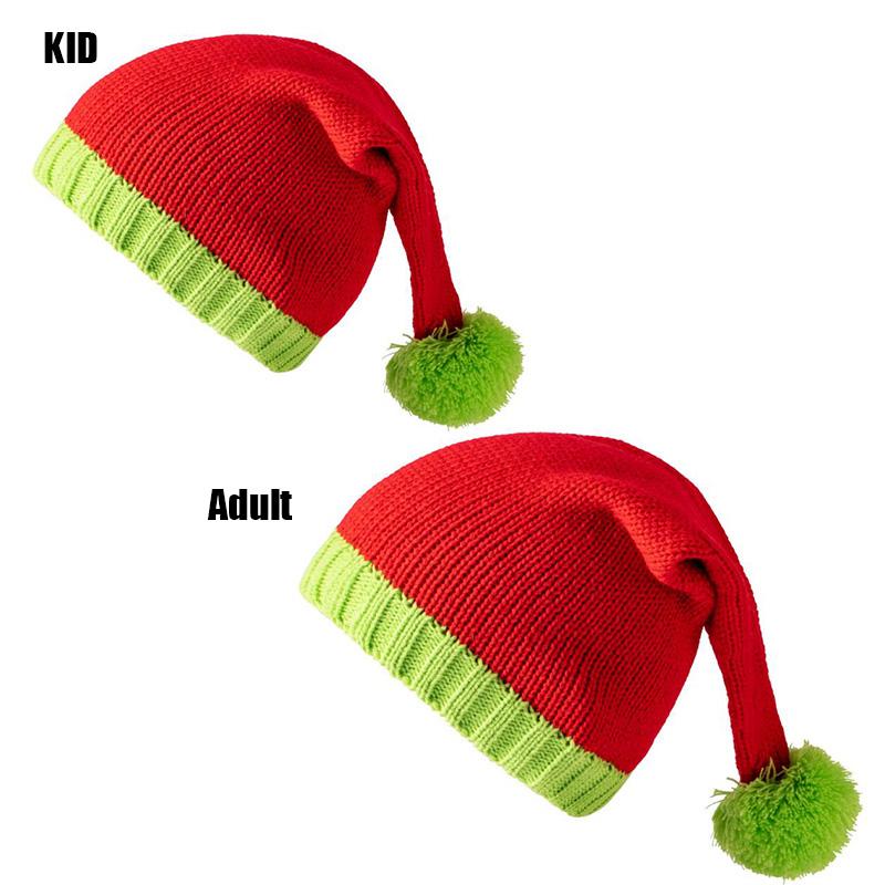 2026 New Christmas Patchwork Knitted Hat for Adults and Children Merry Christmas and Happy New Year