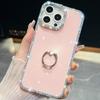 IMD Глиттерные Звезды Покрытие Кольцо для Пальца Алмазный Чехол Для iPhone 17 Air 16 E 15 14 13 Pro Max Plus Стразы Прозрачный Ударопрочный Чехол