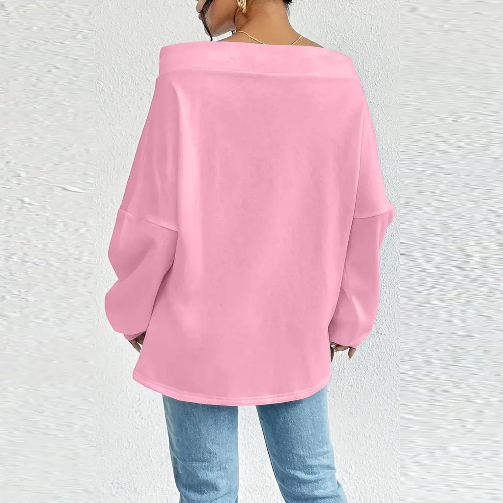 Модные женские однотонные топы с открытыми плечами и одним воротником, с длинным рукавом, повседневные, трендовые, свободные, пуловеры-толстовки на кулиске, женские