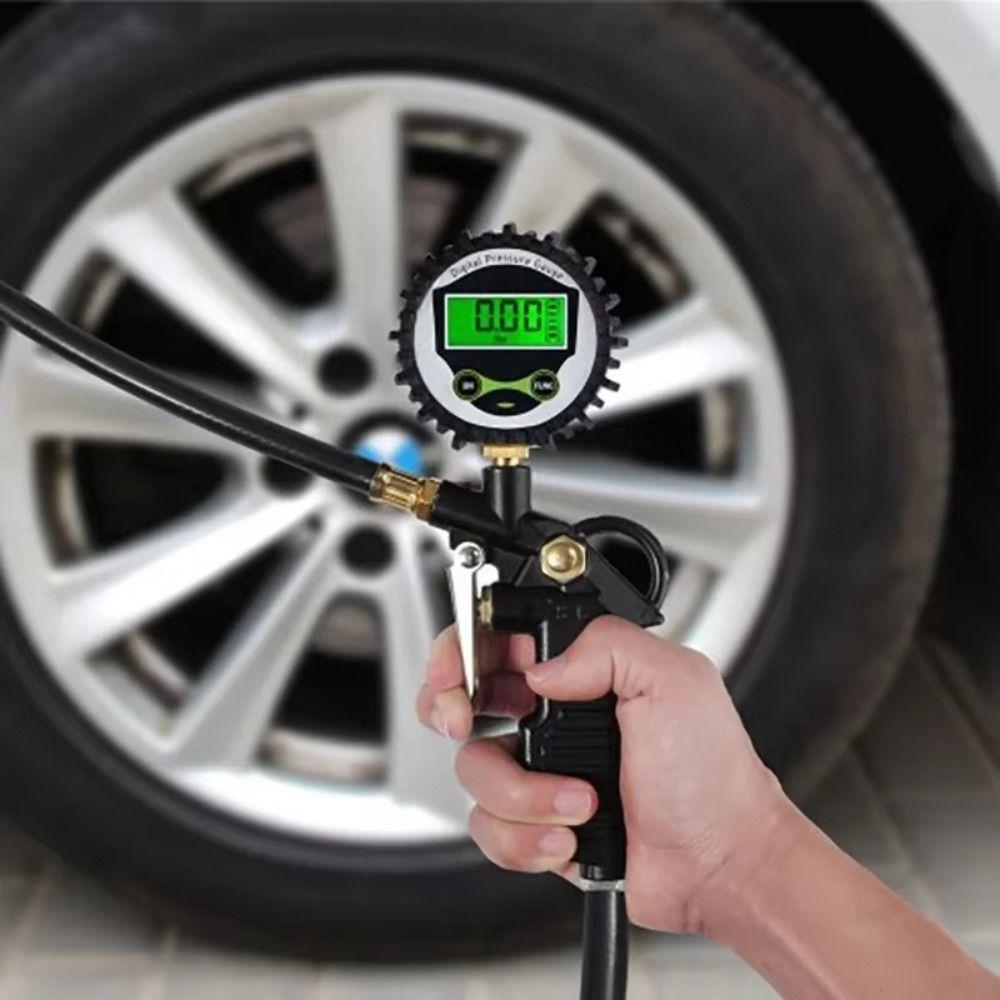 Digital Display Tire Pressure Gauge Automatic Deflation 200 Psi Capacity Mechanical Tire Gauge Accurate Reading Metal Manometer