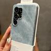 Cowboy Jeans Fabric Armor Frameless Case For Samsung S25 S24 S23 S22 Ultra Coque Candy Denim Protective Hard Phone Cover