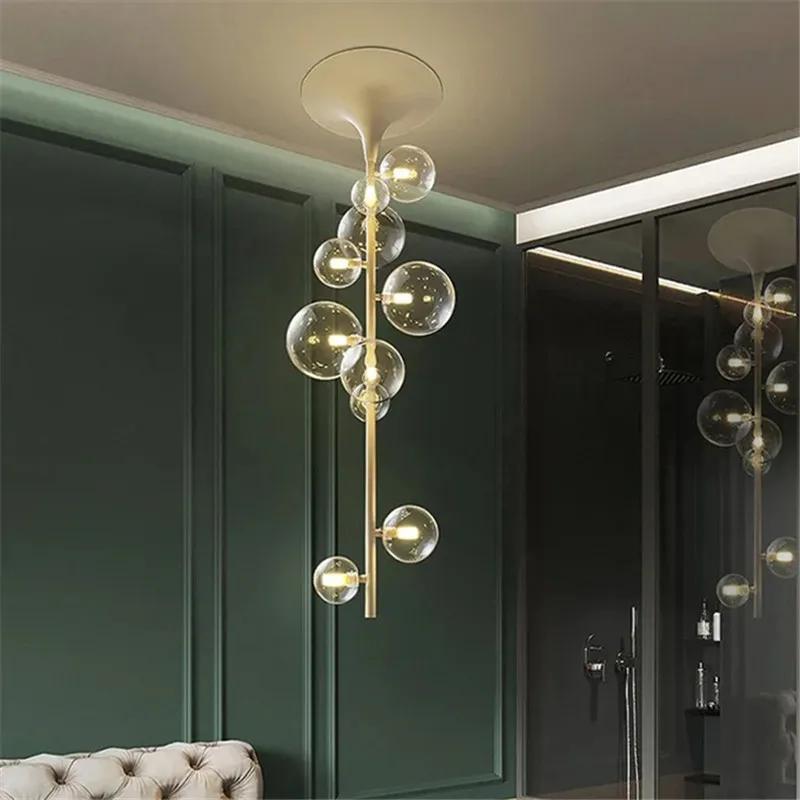 Nordic Luxury Restaurant люстры Glass Bubble Horn Ceiling Pendant Designer Restaurant Home Decoration Ceiling Pendant Lamp