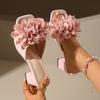 Женские сандалии Цветочные Желейные 2025 Новый Дизайнер Блестящие Цветочные Туфли для Женщин Уличные Квадратный Каблук Роскошные Сандалии на Высоком Каблуке Женские