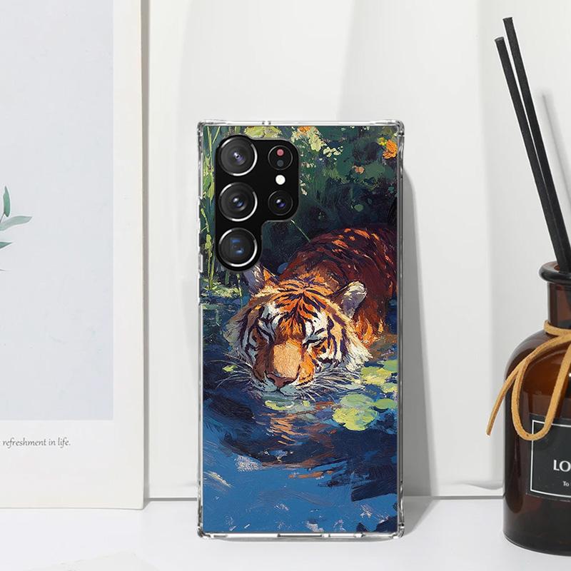 Superior Tiger Pattern Art Phone Case For Samsung Galaxy S26 S25 Edge S24 FE S23 S22 Ultra S21 Plus S20 + Art Fundas Back Cover