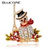 Christmas Cute Colorful Anime Snowman Brooch for Women Men Suit Coat Hijiab Pins New Year Gift