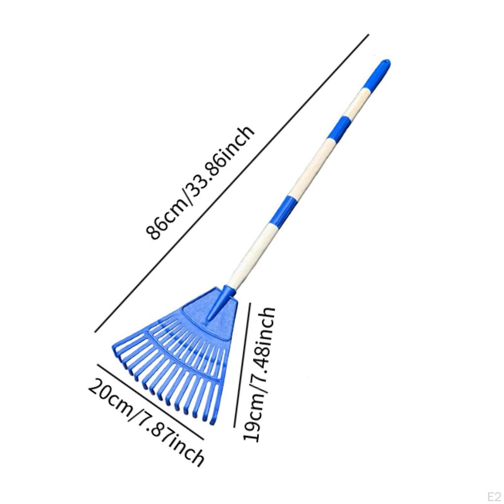 14 Garden Rake Steel Tool with Wood Handle for Kids Yard