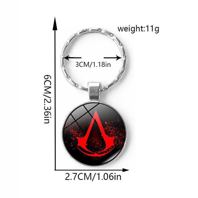 Брелок-подвеска Металлическое тисненое кольцо Assassin's Creed