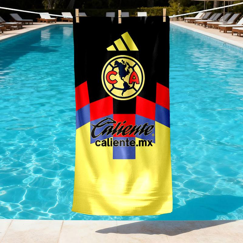 Club America Print Beach Towel Design, Soft, Lightweight. for Home Bathroom, Spa, Pool, Yoga, Surfing, Camping, Gift for Family, Friend