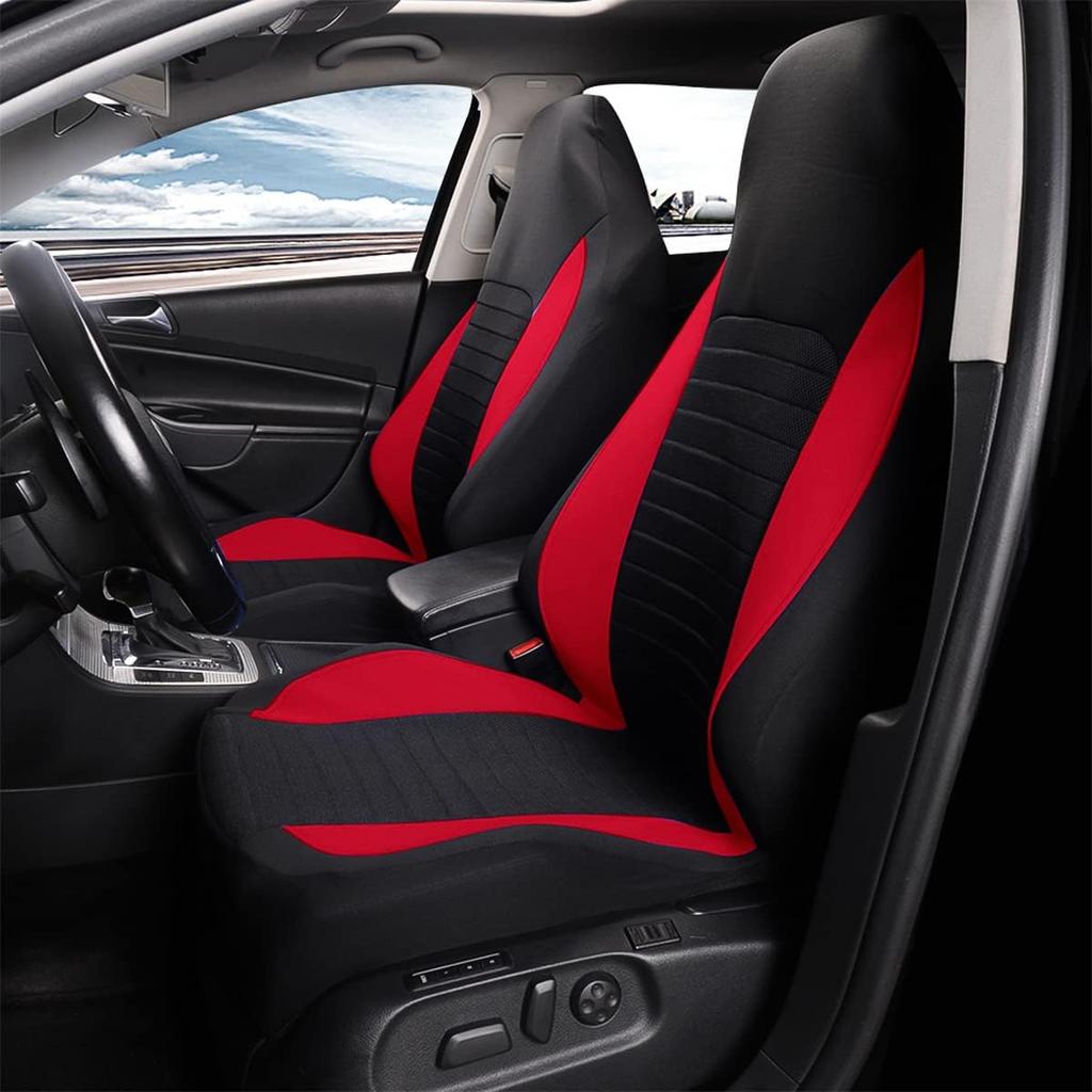 Car Front Seat Covers, Bucket One-Piece Auto Front Seat Protectors, 2PCS Premium Breathable Vehicle Seat Cushions Airbag Compatible, Car Accessories