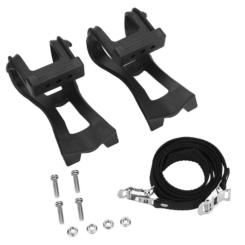 1 Set Adjustable Toe Clip Belt Black Bike Pedal Strap Clip Bike Pedals Straps Mountain Bikes