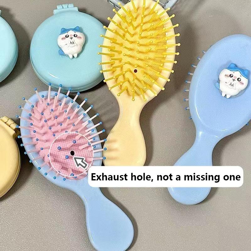 Portable Chiikawa Comb Cartoon Folding Airbag Comb Air Cushion Massage Hairdressing Comb Small Travel Mirror Comb Hair Tool Gift
