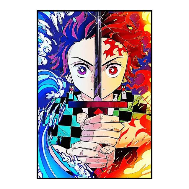 Убийца Демонов, украшение, картина, фреска, постер с персонажами аниме, холст, живопись и настенные художественные принты для детской комнаты, современный домашний декор