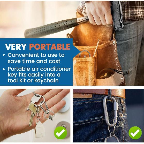 2-Pack Locking Cap Key Compatible with HVAC 410A/R22 | Compact Design. Easy to Carry & Store