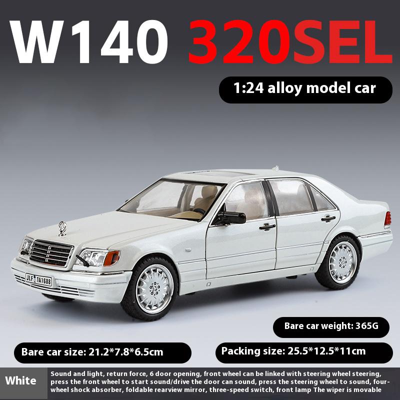 1:24 Mercedes Benz W140 320SEL Classic Limousine Alloy Die Cast Model Car Collecting Hobbies Desktop Decoration Gifts For Friend