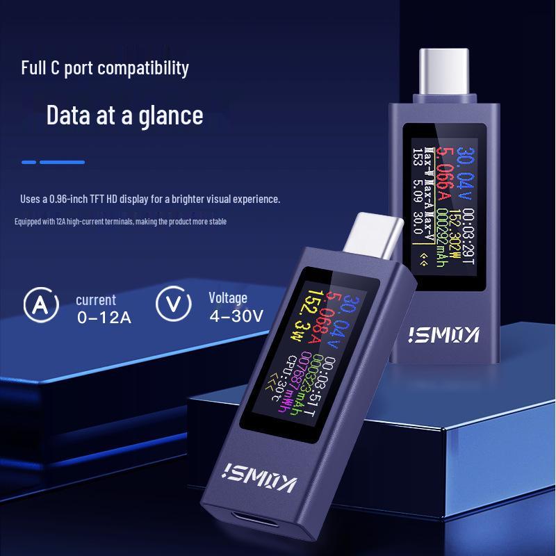 KWS-2302C Тестер мобильных зарядных устройств 12А Высокоточный PD DC Вольтметр Измеритель мощности