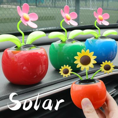 Автомобильные солнечные украшения в виде подсолнуха, качающиеся медоносные пчелы, украшения, аксессуары для приборной панели автомобиля, солнечная энергия, танцующие цветы, украшения