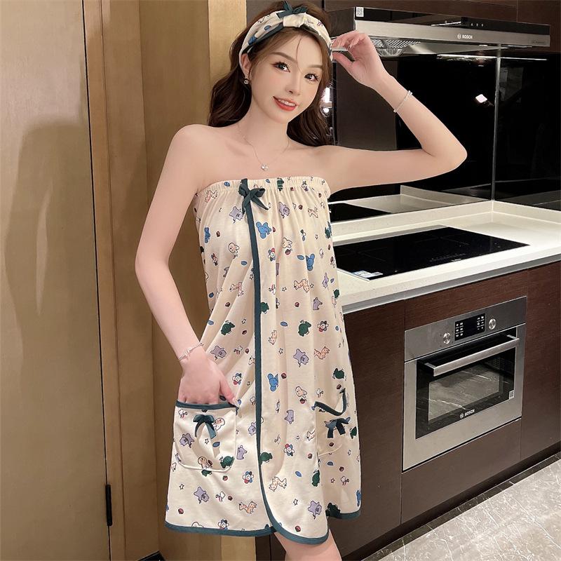 Женские летние пижамы: Повседневное, Удобное Банное Полотенце Бандо и Халат для Сауны