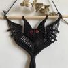 Hand Woven Bat Hanging Tapestry Black Color Geometric Wall Hanging  Bedroom Decor