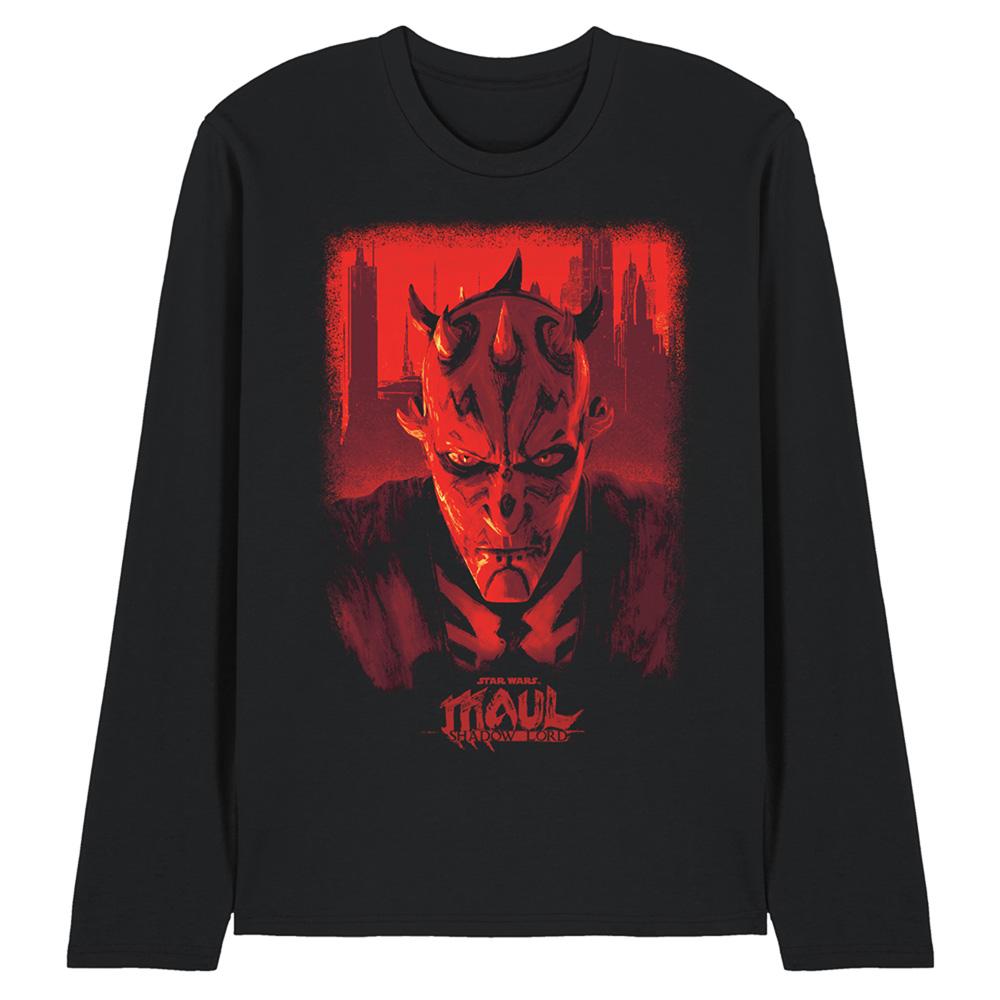 Star Wars: Maul-Shadow Lord Unisex Adult Red City Poster Long-Sleeved T-Shirt
