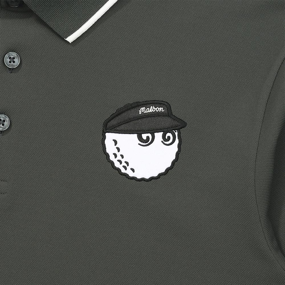 MALBON GOLF Basic Pq Polo Shirt Charcoal (Man)