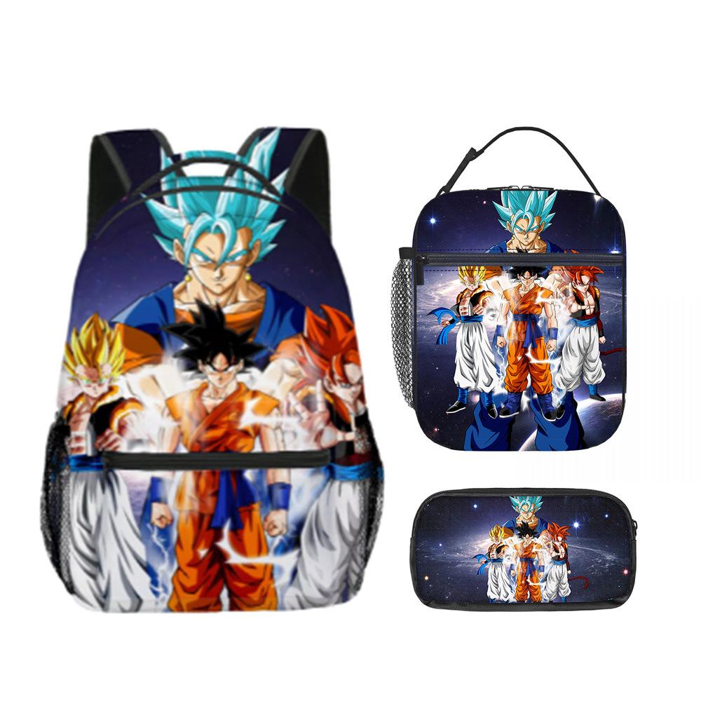 Набор Dragon Ball Dragonbal из трех предметов, Школьная сумка для начальной и средней школы, Детский рюкзак, Сумка для ланча, Пенал